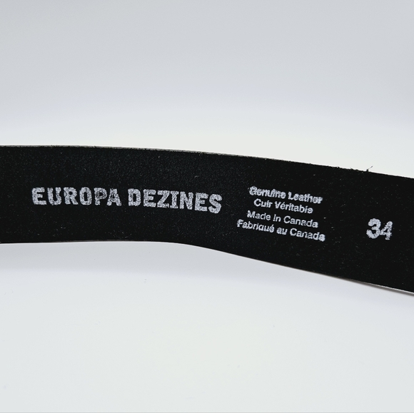 EUROPA DEZINES | genuine leather black belt 34 - Picture 4 of 6